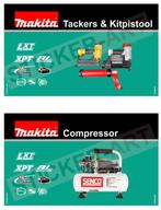 gereedschapstickers Bosch Makita Festool Hitachi, Verzenden