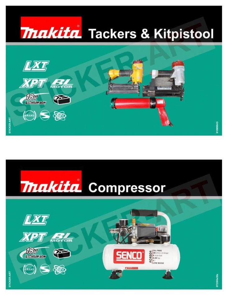 gereedschapstickers Bosch Makita Festool Hitachi, Doe-het-zelf en Verbouw, Gereedschap | Handgereedschap, Nieuw, Verzenden