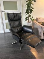Hjort Knudsen Relaxfauteuil Zwart Leer M/L Elektrisch, Huis en Inrichting, Fauteuils, Minder dan 50 cm, Minder dan 75 cm, Leer