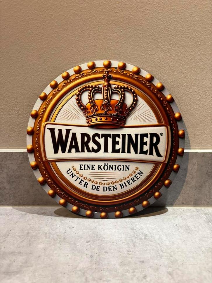 Nieuw metalen wandbordje Warsteiner Mancave Bar Café, Verzamelen, Biermerken, Zo goed als nieuw, Reclamebord, Plaat of Schild