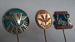 Veeno oldtimerrijwielen spelden 3 x, Verzamelen, Verzenden, Gebruikt, Merk, Speldje of Pin
