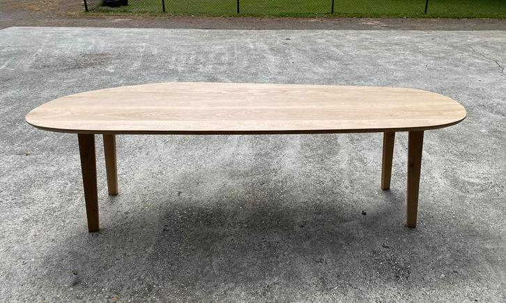 Eiken eettafel - organisch - kiezel, Huis en Inrichting, Tafels | Eettafels, Nieuw, 200 cm of meer, Vijf personen of meer, Ovaal