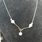 Art Deco geelgouden colliertje met parels., Ophalen of Verzenden, Goud, Ketting, Met edelsteen