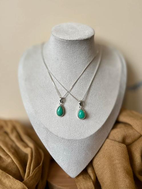 Smaragd hanger vreugde geluk intuïtie beschermt uniek succes, Sieraden, Tassen en Uiterlijk, Kettingen, Nieuw, Zilver, Groen, Met edelsteen