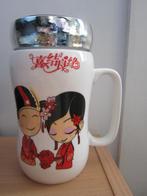 CHINESE BEKER MET DEKSEL NIEUW hoogte 14cm NIEUW!, Ophalen, Nieuw, Overige stijlen, Kop(pen) en/of Schotel(s)