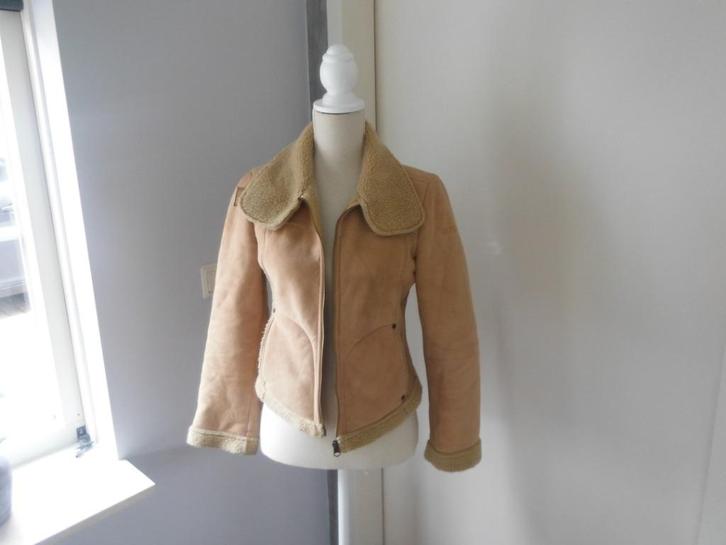 zgan suedine camel teddy jas van Replay, mt S, Kleding | Dames, Jassen | Winter, Zo goed als nieuw, Maat 36 (S), Verzenden