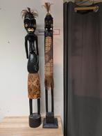 2 Afrikaanse houten beelden rek5, Ophalen of Verzenden