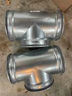 Spirobuis 180-180 T-stuk gegalvaniseerd staal, Ophalen, Nieuw, Minder dan 2 meter, 80 mm of meer