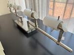 Naxos mat nikkel plafondlamp met 4 spots witglas, Ophalen, Zo goed als nieuw, Glas, Modern / Design