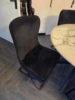4 Velvet Stoelen te Koop, Huis en Inrichting, Ophalen, Zo goed als nieuw, Zwart, Metaal
