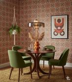 7083 warm terra medaillon behang met vintage sfeer swiet, Verzenden, 75 m² of meer, Bruin