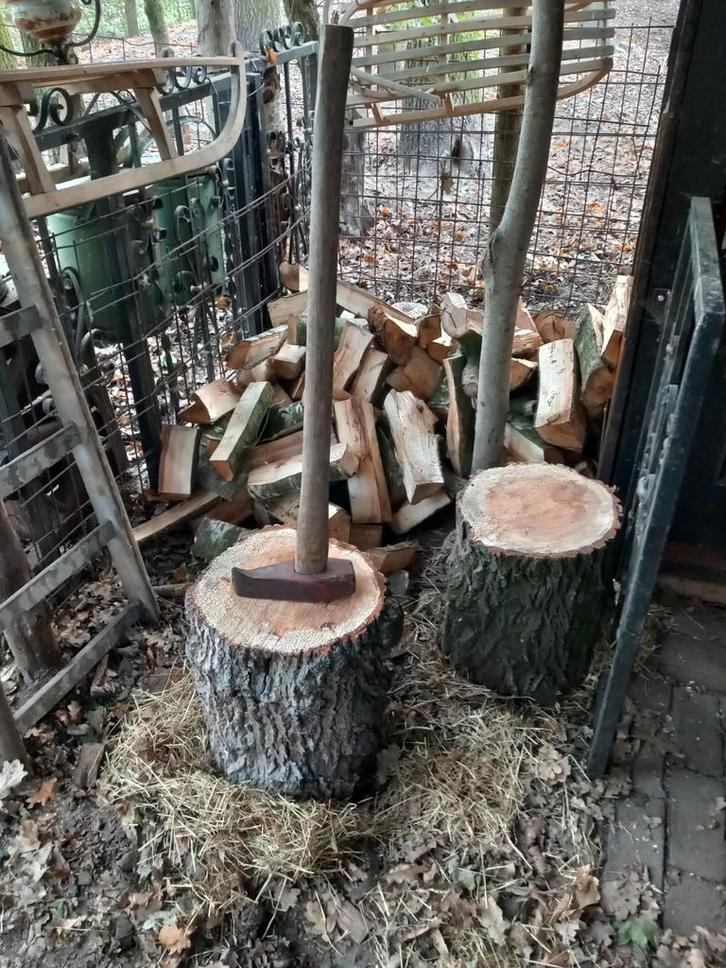 Stevig eiken hakblokken H 45 x doorsnede 35, Tuin en Terras, Haardhout, Minder dan 3 m³, Ophalen