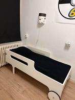 Rafa-Kids bed met wielen - Wit - vanaf 3 jaar, 70 tot 85 cm, Ophalen of Verzenden, Zo goed als nieuw, Lattenbodem