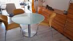 Design eettafel Metaform Orfis glas rond 120 cm, Huis en Inrichting, Tafels | Eettafels, Ophalen, 50 tot 100 cm, 100 tot 150 cm