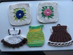 13 x handgemaakt vintage pannelap. Gehaakt. Diverse kleuren., Ophalen, Zo goed als nieuw, Overige typen