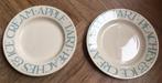 Emma Bridgewater 2 ontbijtbordjes Pale Blue Toast - NIEUW, Nieuw, Ophalen of Verzenden, Bord(en), Overige stijlen