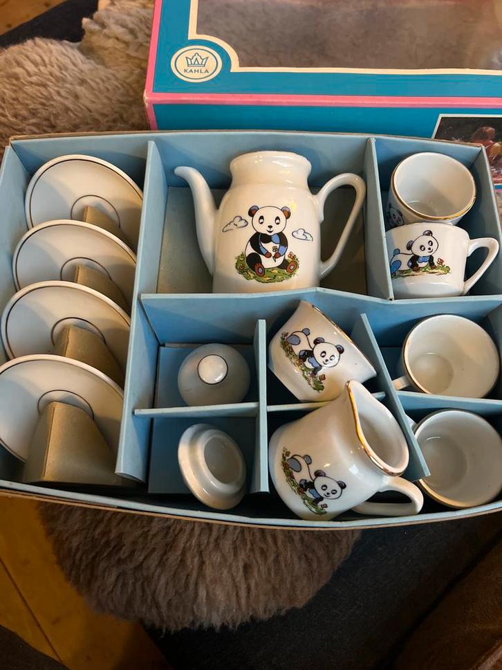 Vintage Kahla Kinderservies Porselein Panda, Huis en Inrichting, Keuken | Servies, Nieuw, Compleet servies, Overige stijlen, Porselein