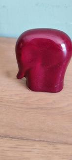 Vintage olifantje beeldje bordeaux rood, Ophalen of Verzenden, Huis en Inrichting