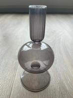 Glazen kaarsenhouder/kandelaar, Overige materialen, Nieuw, Ophalen of Verzenden, Grijs