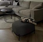 Hocker / poef grijs metaal, Ophalen, 50 tot 75 cm, Metaal, Rechthoekig