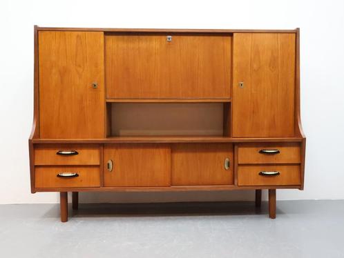 Vintage wandmeubel teak, Huis en Inrichting, Kasten | Wandmeubels, Gebruikt, 100 tot 150 cm, 150 tot 200 cm, 25 tot 50 cm, Met lade(s)