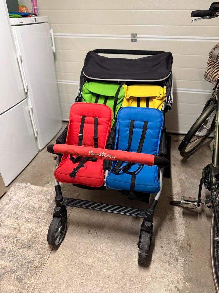 Familidoo wagen voor 4 kindjes, Kinderen en Baby's, Kinderwagens en Combinaties, Gebruikt, Combiwagen, Overige merken, Ophalen