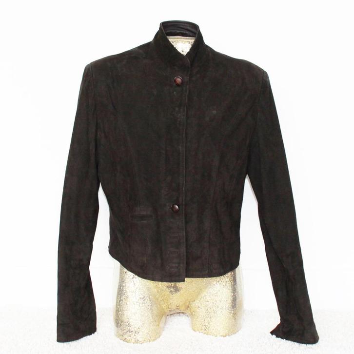Prachtige Suede/Leren Lanaby's Jasje (L) € 80,-, Kleding | Dames, Jassen | Winter, Zo goed als nieuw, Maat 42/44 (L), Bruin, Ophalen of Verzenden