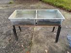 Dubbele rvs spoelbak., Ophalen, Gebruikt