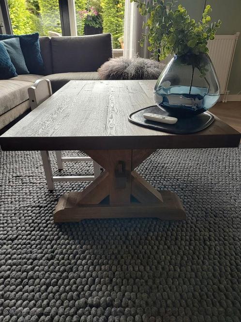 Landelijk wonen salontafel 120x70, Tuin en Terras, Tuintafels, Zo goed als nieuw, Rechthoekig, Hout, Ophalen