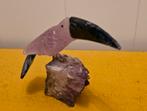 Rozenkwarts vogel/taketoe op steen, Sieraden, Tassen en Uiterlijk, Edelstenen, Ophalen of Verzenden