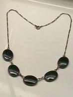 Victoriaanse zilveren ketting bloedsteen man, Verzenden, Zilver, Ketting