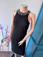H&M jurk maat 40 - zwart - beige - bruin - kralen, Maat 38/40 (M), H&M, Zwart, Ophalen of Verzenden