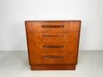 Vintage ladekast G-Plan ladekast., Teakhout, Zo goed als nieuw, 3 of 4 laden, Minder dan 100 cm