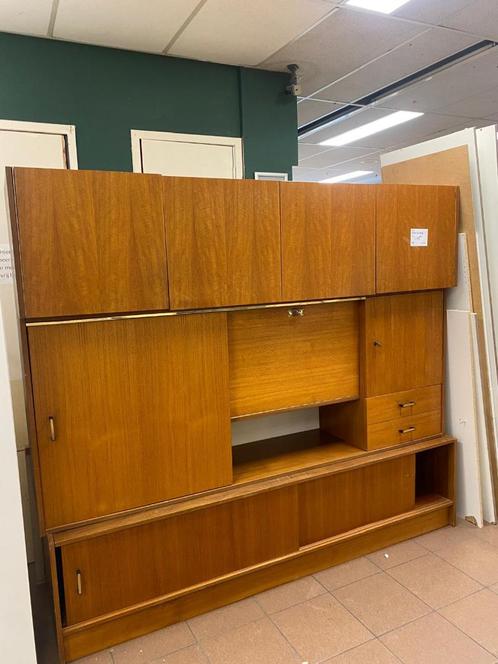 Vintage teak wandkast | jaren 60 buffetkast | retro mid-cent, Huis en Inrichting, Kasten | Dressoirs, Gebruikt, 150 tot 200 cm
