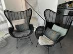 2  gevlochten fauteuils, Huis en Inrichting, Fauteuils, Ophalen, Gebruikt, Minder dan 75 cm, 75 tot 100 cm