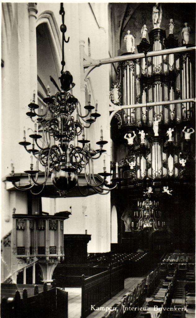 Kampen, Interieur Bovenkerk - ongelopen, Verzamelen, Ansichtkaarten | Nederland, Ongelopen, Overijssel, Voor 1920, Ophalen of Verzenden