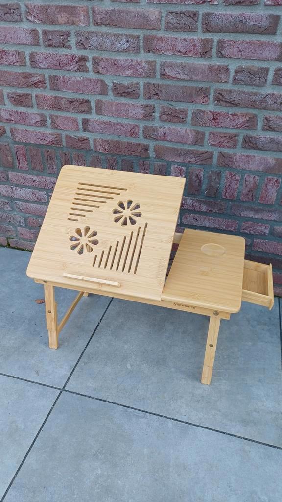 Laptoptafel Laptophouder Hout Hoek Instelbaar 55x35x29cm, Computers en Software, Laptoptafels, Nieuw, In diepte verstelbaar, In hoogte verstelbaar