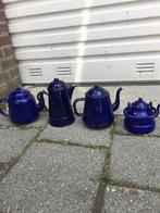 Oud emaille theepot,blauw emaille vintage theepot, Ophalen