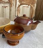 Vintage / Theepotje in 2 kleuren & bruine soepkop, Overige typen, Ophalen of Verzenden, Zo goed als nieuw, Overige stijlen