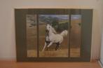 Prachtig drieluik PAARD, Ophalen, Gebruikt, 50 tot 75 cm, Foto of Poster