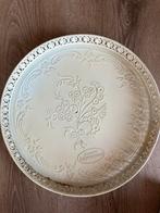 Vintage witte ronde metalen dienblad 32 cm breed, Ophalen of Verzenden, Gebruikt, Rond, Metaal