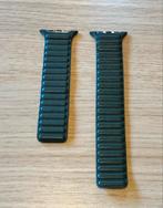 Apple Watch 45mm bandje – groen leer – als nieuw, Bandje, 45 mm, Ophalen of Verzenden, Zo goed als nieuw