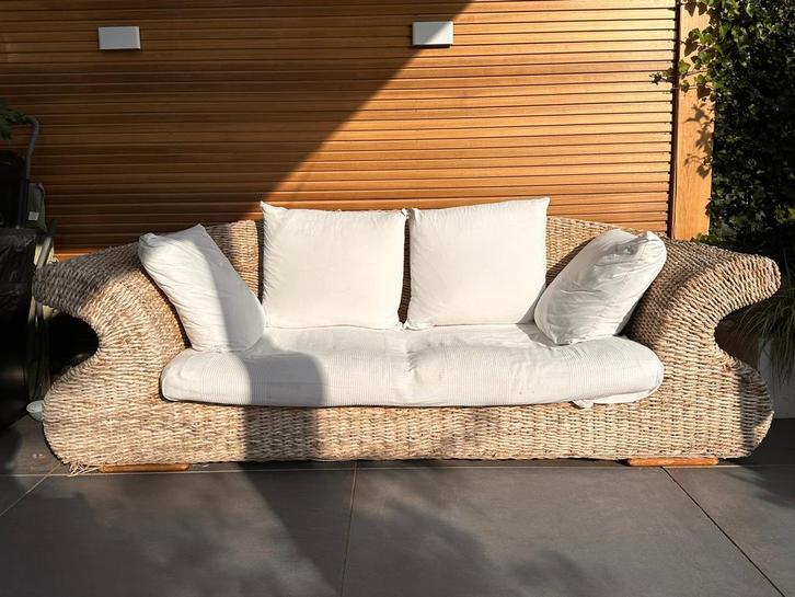 Bank van bananenblad, Tuin en Terras, Tuinbanken, Gebruikt, Overige materialen, Ophalen