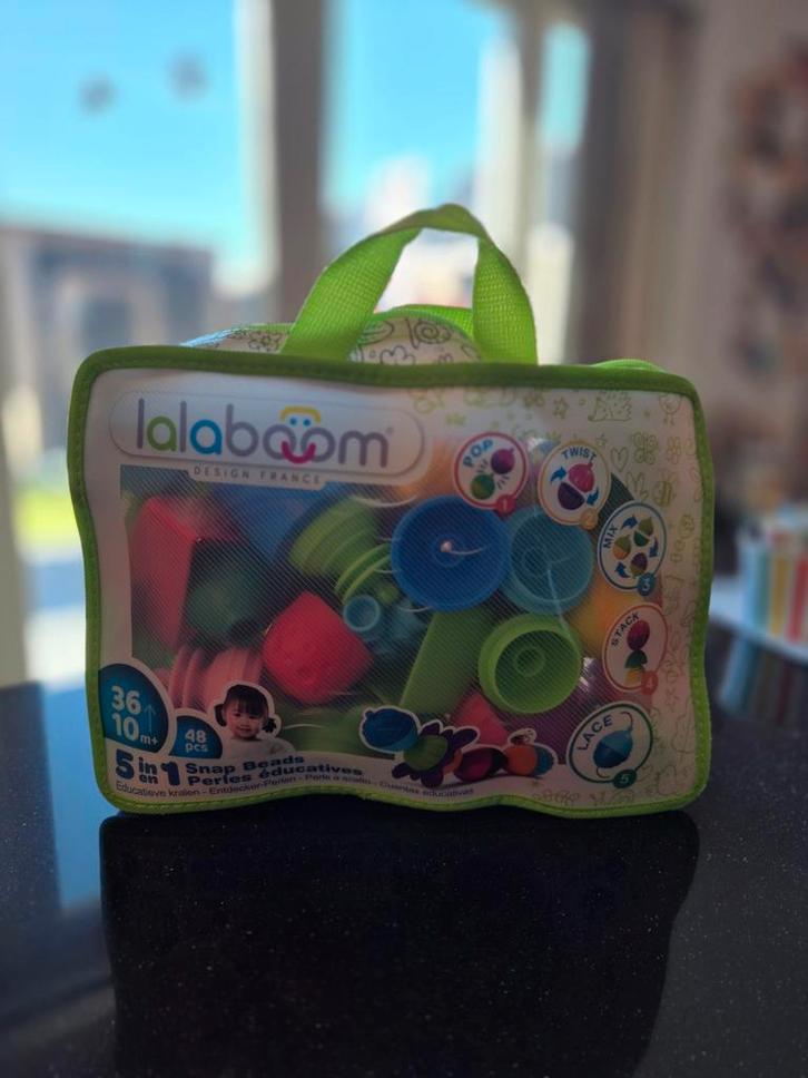 Lalaboom kralen in tas, Kinderen en Baby's, Speelgoed | Babyspeelgoed, Zo goed als nieuw, Overige typen, Ophalen of Verzenden