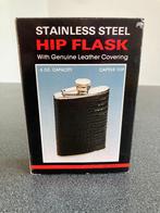 zakfles heupfles platvink Hip Flask met Genuine leer NIEUW, Ophalen of Verzenden, Nieuw