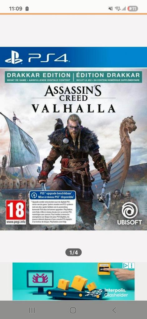 Assassin's Creed Valhalla PS4 - ZGAN!, Spelcomputers en Games, Spelcomputers | Sony PlayStation 4, Zo goed als nieuw, Ophalen of Verzenden