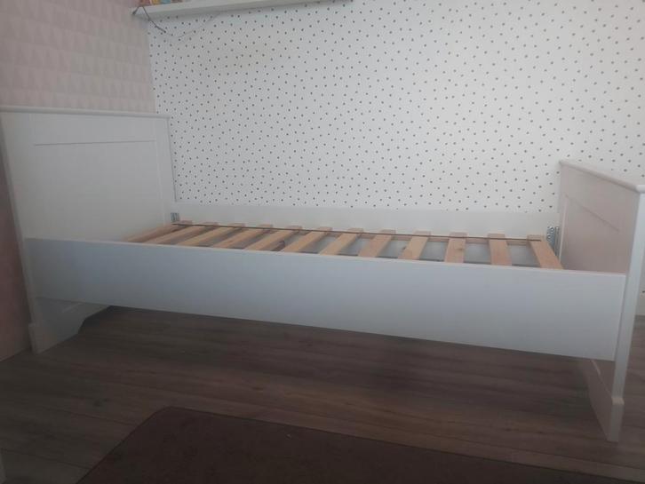 Bopita Bed 200x90 incl. lattenbodem, Huis en Inrichting, Slaapkamer | Bedden, Gebruikt, Eenpersoons, 90 cm, 200 cm, Hout, Wit