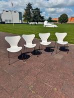 4x Fritz Hansen Arne Jacobsen 3107 design vlinderstoelen, Ophalen, Gebruikt, Wit