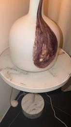 Movani marmeren bijzettafel glas marble, 45 tot 60 cm, Minder dan 55 cm, Rond, Ophalen of Verzenden