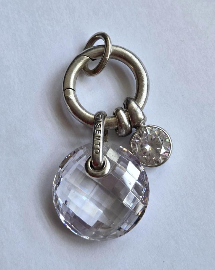 Prachtige TI SENTO zilveren (925) hanger met ZIRKONIA'S, Sieraden, Tassen en Uiterlijk, Kettinghangers, Zo goed als nieuw, Zilver